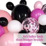 BALONY RÓŻOWO CZARNA GIRLANDA BALONOWA CZARNE RÓŻOWE FUKSJA KONFETTI 95el