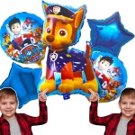 PSI PATROL BALONY ZESTAW 5 SZTUK BALON CHASE RYDER NA IMPREZĘ URODZINY