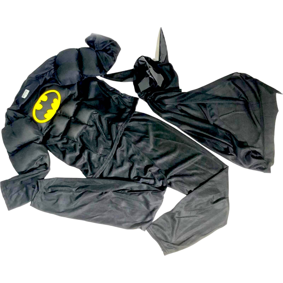 STRÓJ BATMAN PRZEBRANIE DLA CHŁOPCA NA BAL 3w1 GRUBY MIĘŚNIE MASKA KOSTIUM