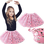 Tiulowa Spódniczka Różowa w Kropki 32cm