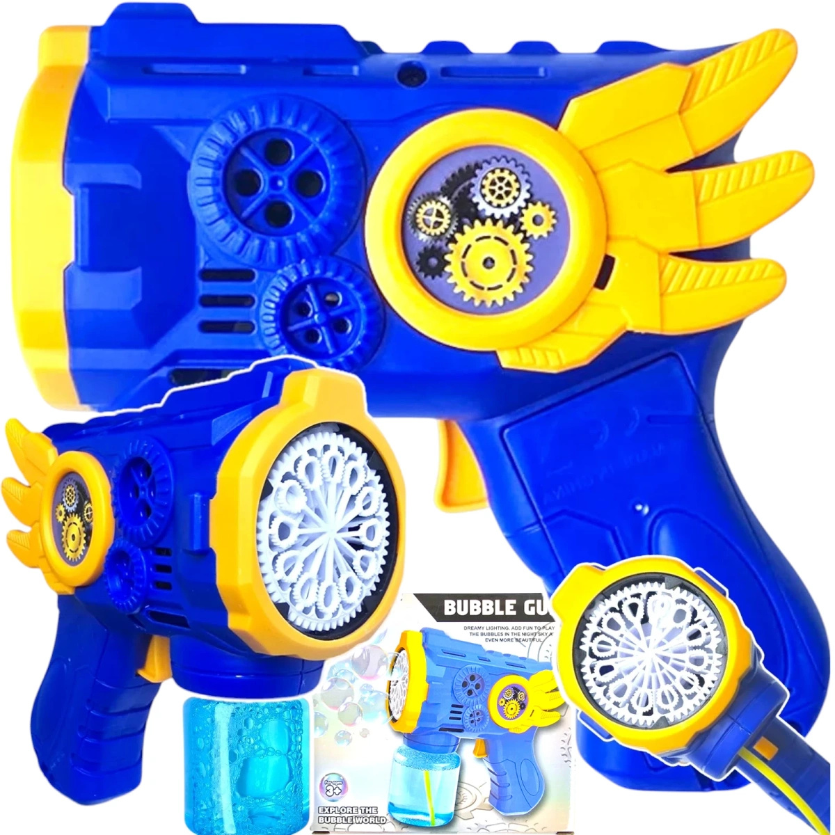 PISTOLET DO BANIEK MYDLANYCH MASZYNKA WYRZUTNIA BAŃKI MYDLANE + PŁYN