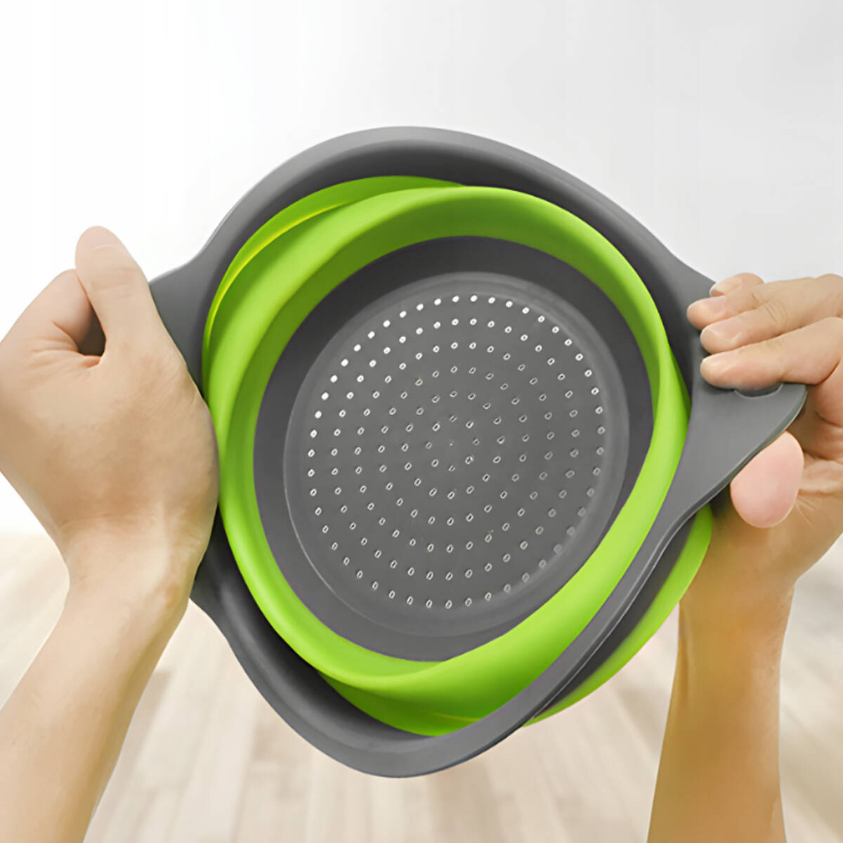 DURSZLAK SILIKONOWY SKŁADANY KUCHENNY CEDZAK SITKO OCIEKACZ UCHWYTy 19cm