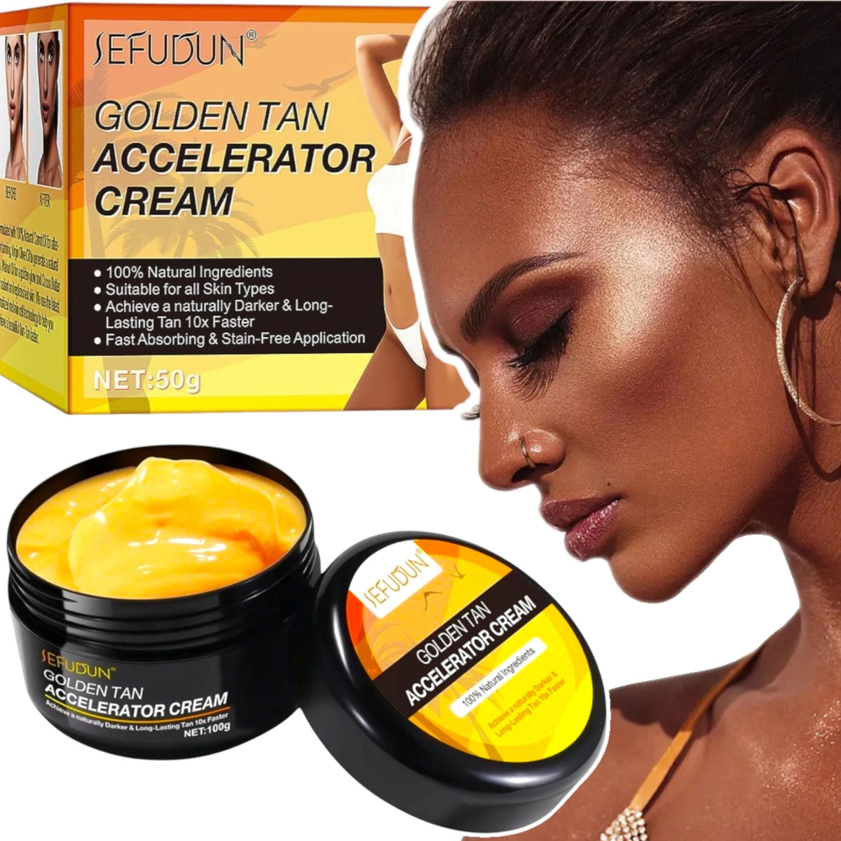 SEFUDUN KREM PRZYŚPIESZAJĄCY OPALANIE 100g NATURALNA I GŁĘBOKA OPALENIZNA