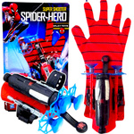 RĘKAWICA SPIDERMANA WYRZUTNIA SIECI STRZAŁKI RĘKAWICZKA PRZEBRANIE ZABAWKA