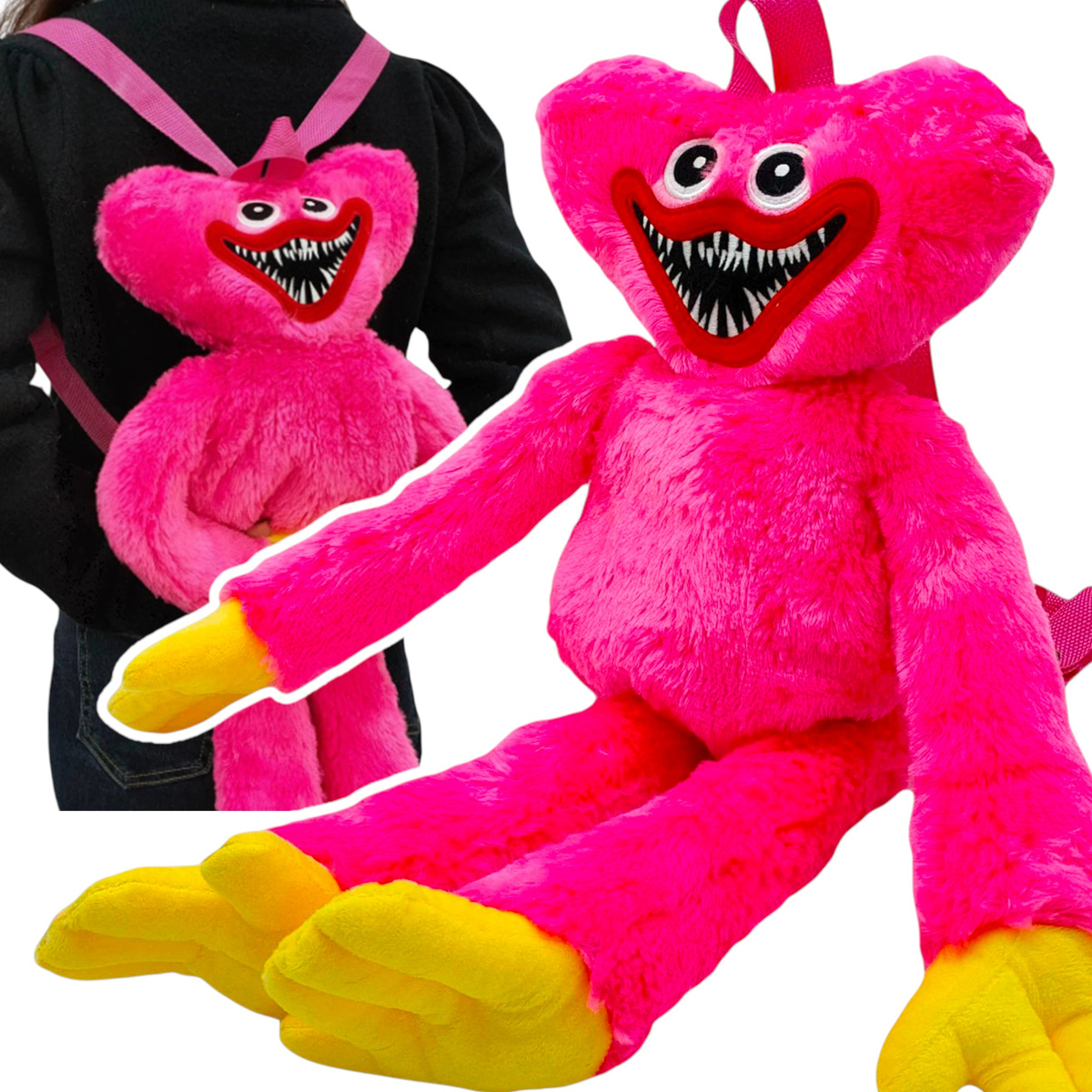 PLUSZOWY PLECAK HUGGY WUGGY MIĘKKI MASKOTKA 2w1 PRZYTULANKA PLUSZOWA