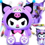 UROCZA TOREBKA DLA DZIEWCZYNKI KUROMI SILIKONOWA POJEMNA PORTFELIK KAWAII