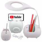 LAMPKA BIURKOWA Z POJEMNIKIEM LED USB PODSTAWKA DO TELEFONU DLA DZIECI