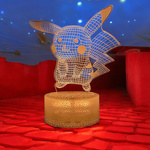 LAMPKA LED USB 3D PILOT PIKACHU KOLORY RGB DLA DZIECI NA PREZENT DO POKOJU