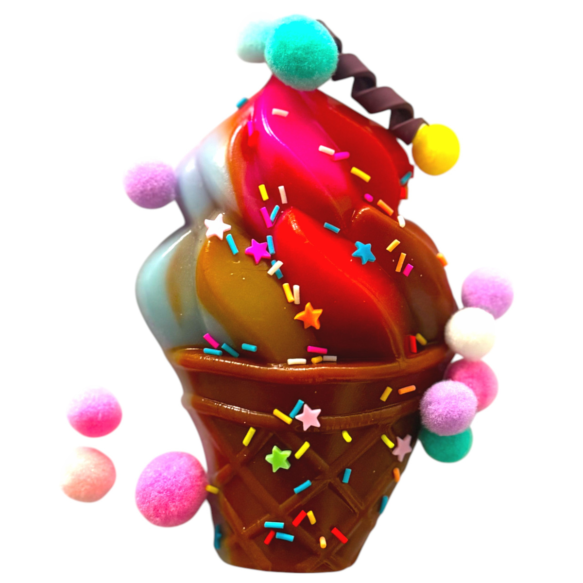 GNIOTEK ANTYSTRESOWY SENSORYCZNY LÓD Z POSYPKĄ SQUISHY RÓŻEK Z LODAMI