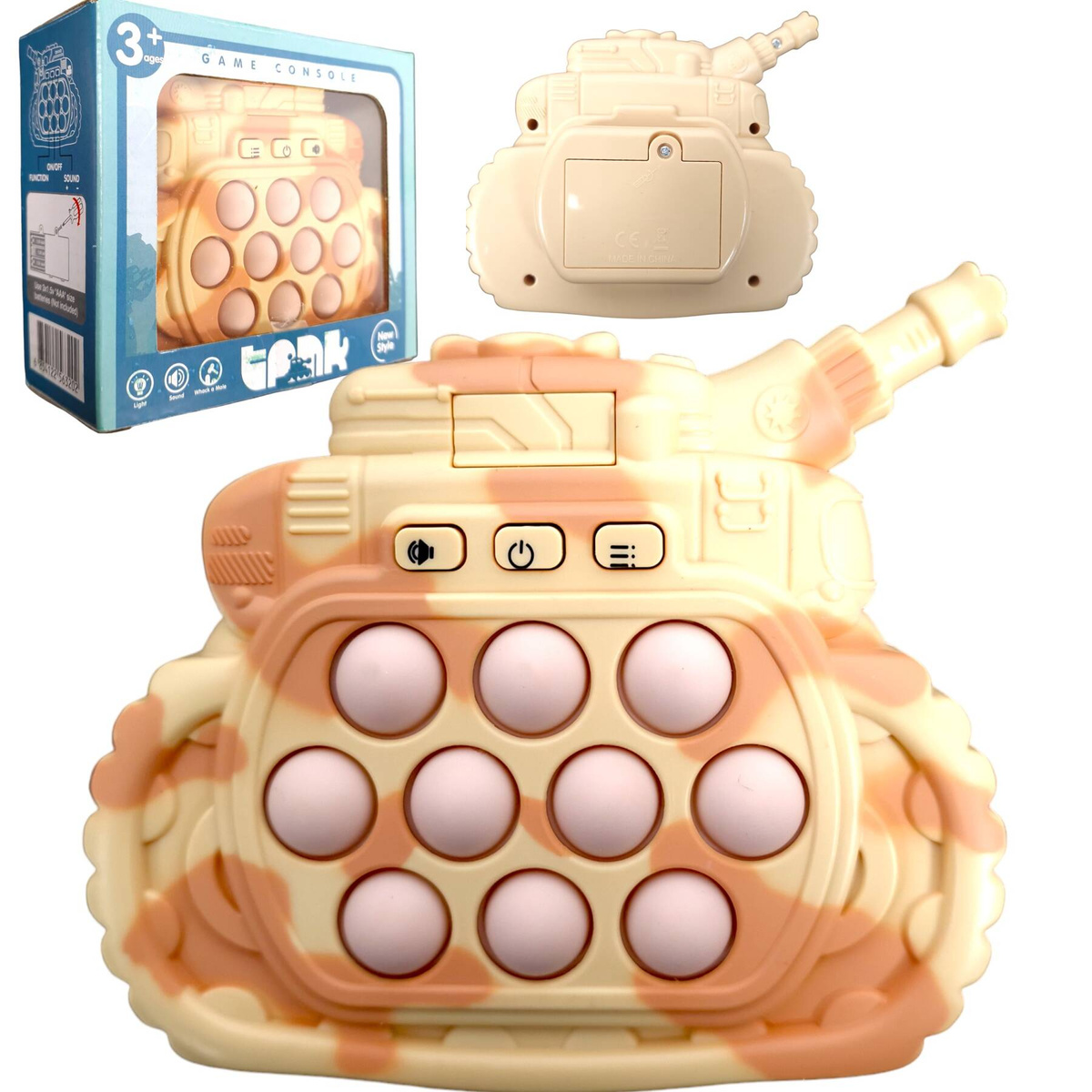 GRA ZRĘCZNOŚCIOWA POP IT ANTYSTRESOWA ELEKTRYCZNA KONSOLA CZOŁG GIERKA PUSH