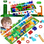 TRENING MÓZGU DREWNIANA UKŁADANKA SORTER PUZZLE GRA EDUKACYJNA MONTESSORI