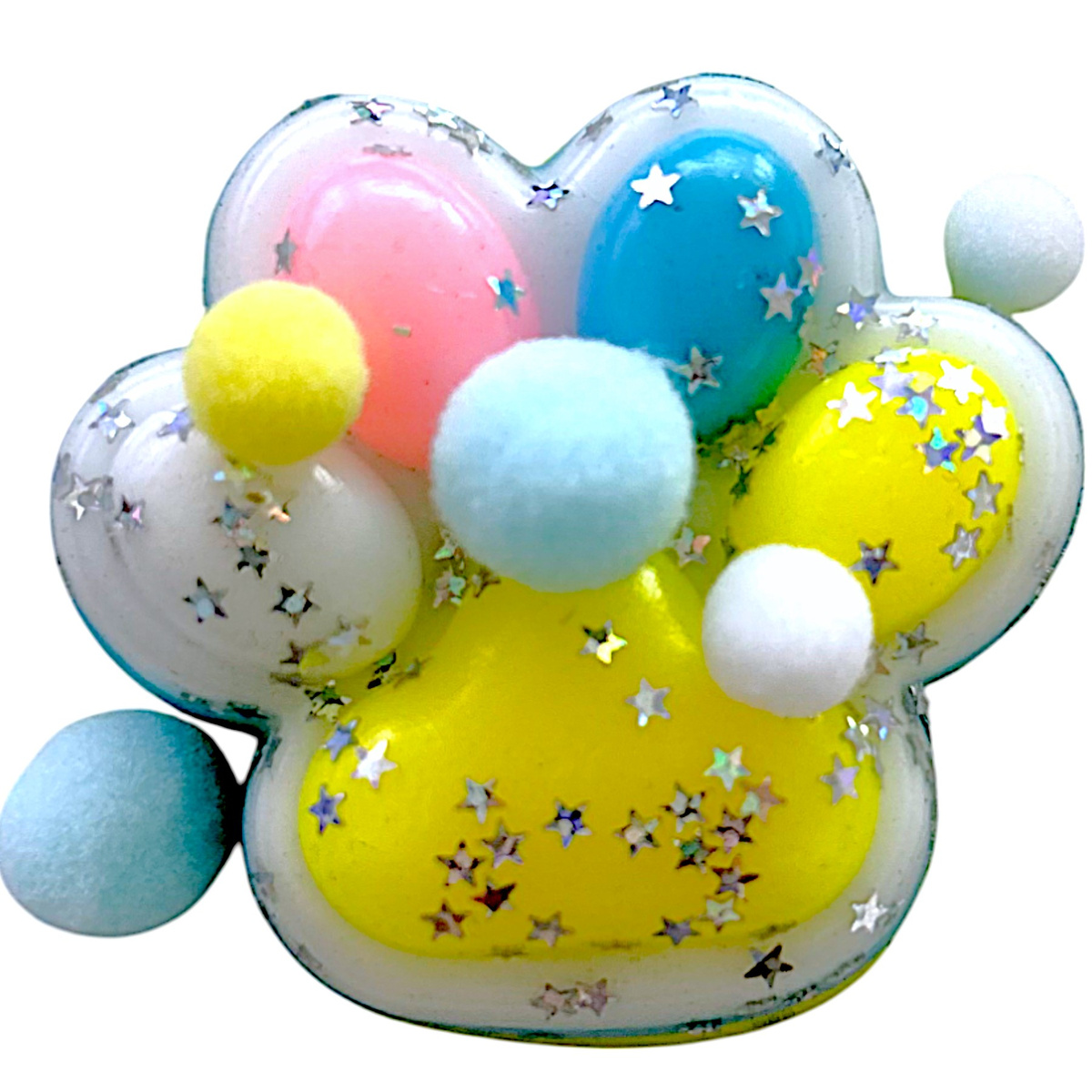 GNIOTEK ANTYSTRESOWY KOCIA ŁAPKA Z POSYPKĄ ZABAWKA SENSORYCZNA ANTYSTRESOWA