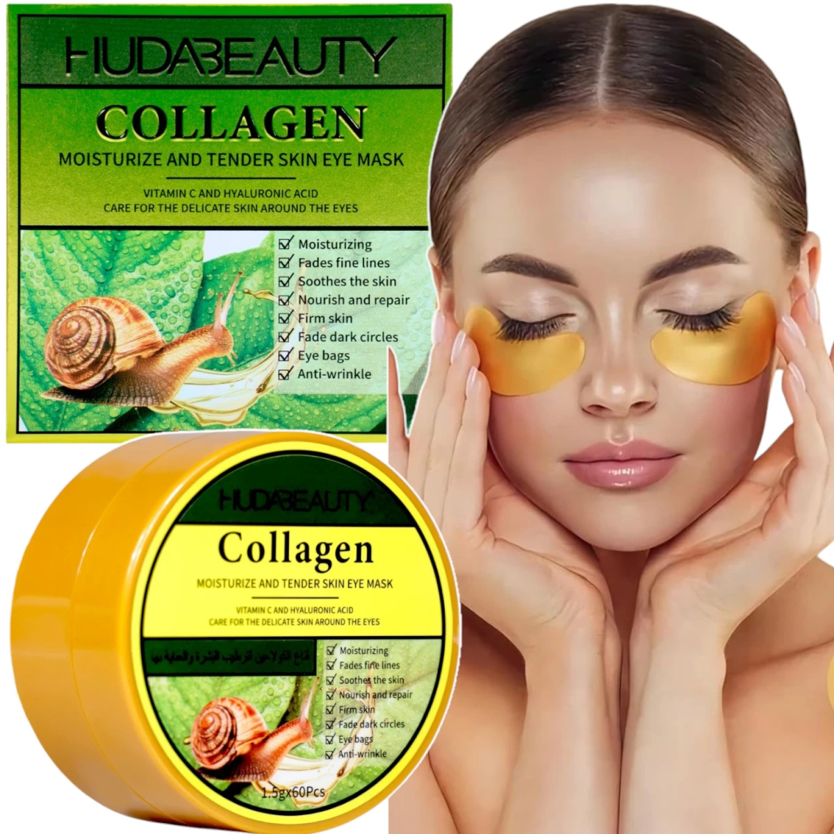 HYDRO ŻELOWE PŁATKI POD OCZY ZE ŚLUZEM ŚLIMAKA I KOLAGENEM 60szt 