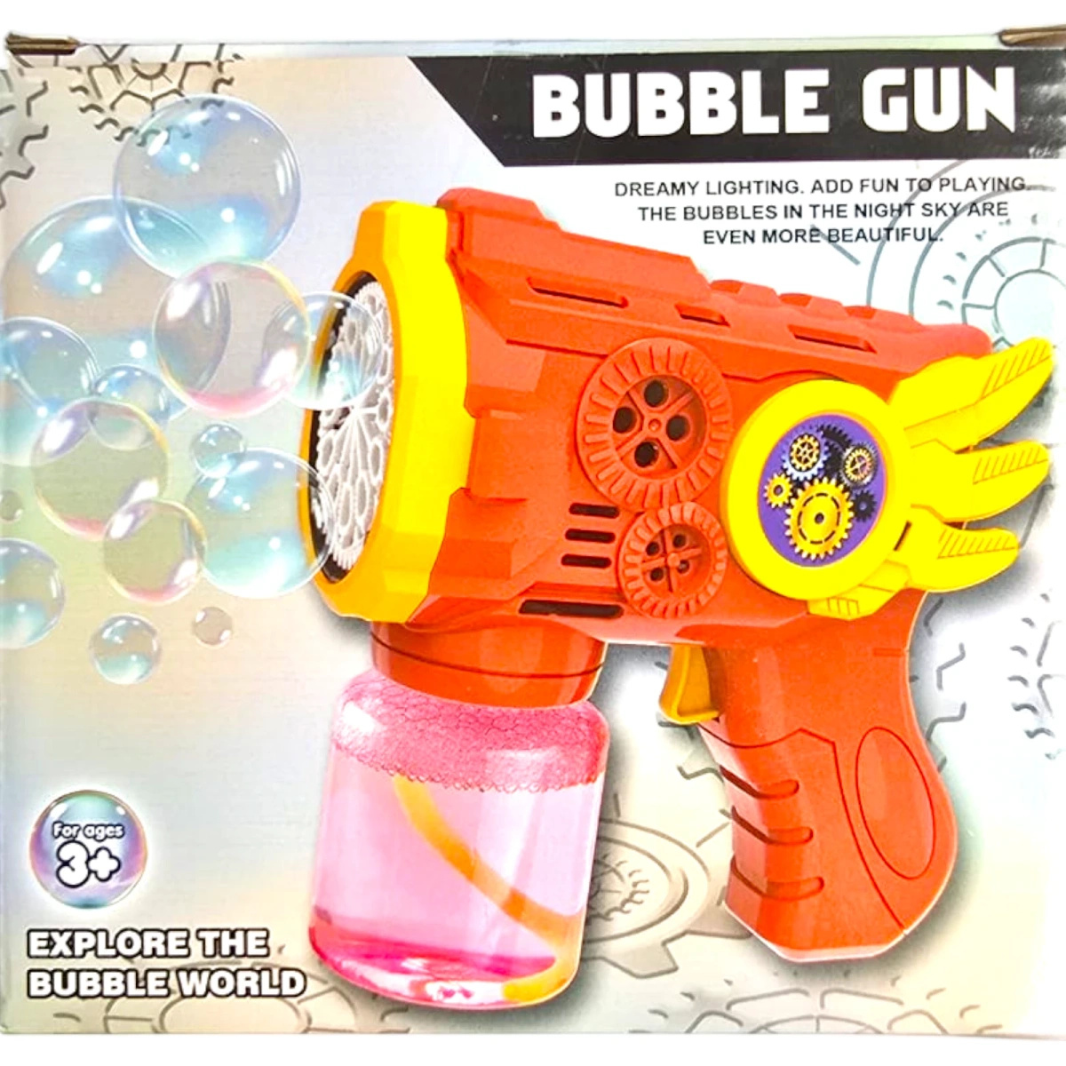 PISTOLET DO BANIEK MYDLANYCH MASZYNKA WYRZUTNIA BAŃKI MYDLANE + PŁYN