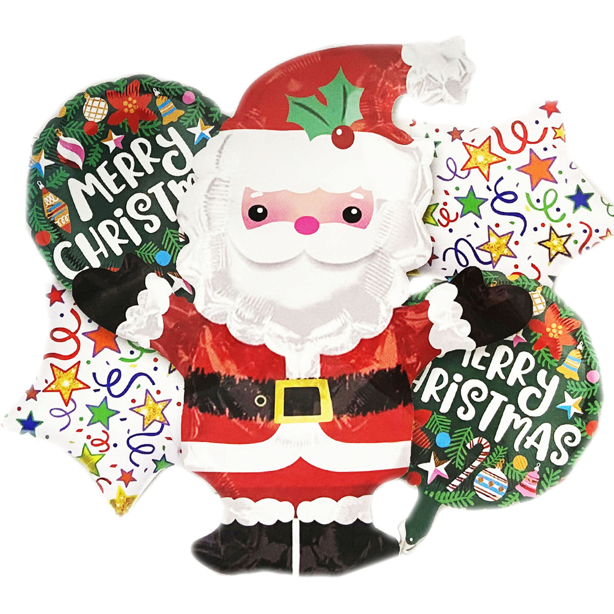 DUŻE BALONY ŚWIĄTECZNE 5szt. MIKOŁAJKI GWIAZDKA BOŻE NARODZENIE DEKORACJA