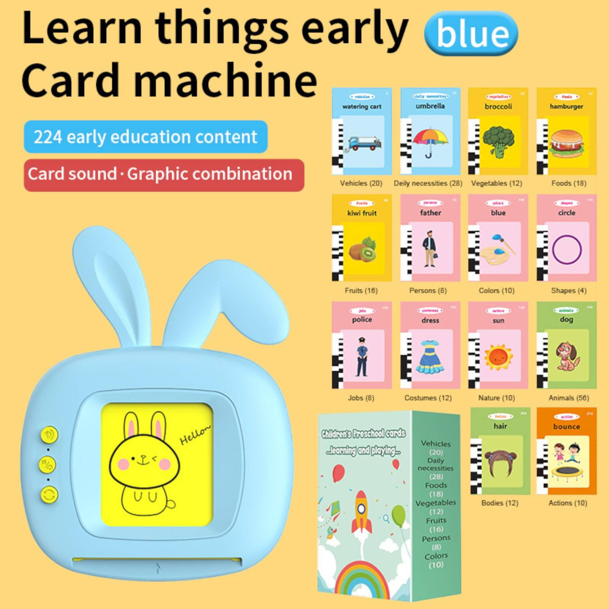 CZYTNIK KART DO NAUKI ANGIELSKIEGO ZABAWKA KARTY Do WCZESNEJ NAUKI JĘZYKA