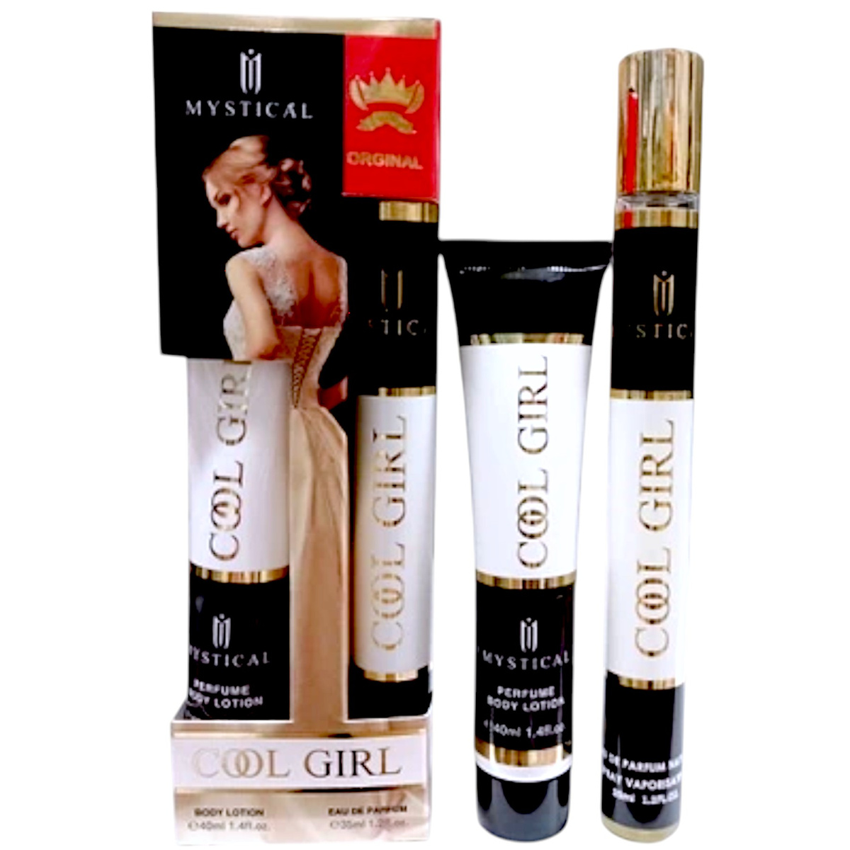 MINI ZESTAW DLA KOBIET BALSAM DO CIAŁA 40m +PERFUMETKA 35ml KOOL BLACK GIRL