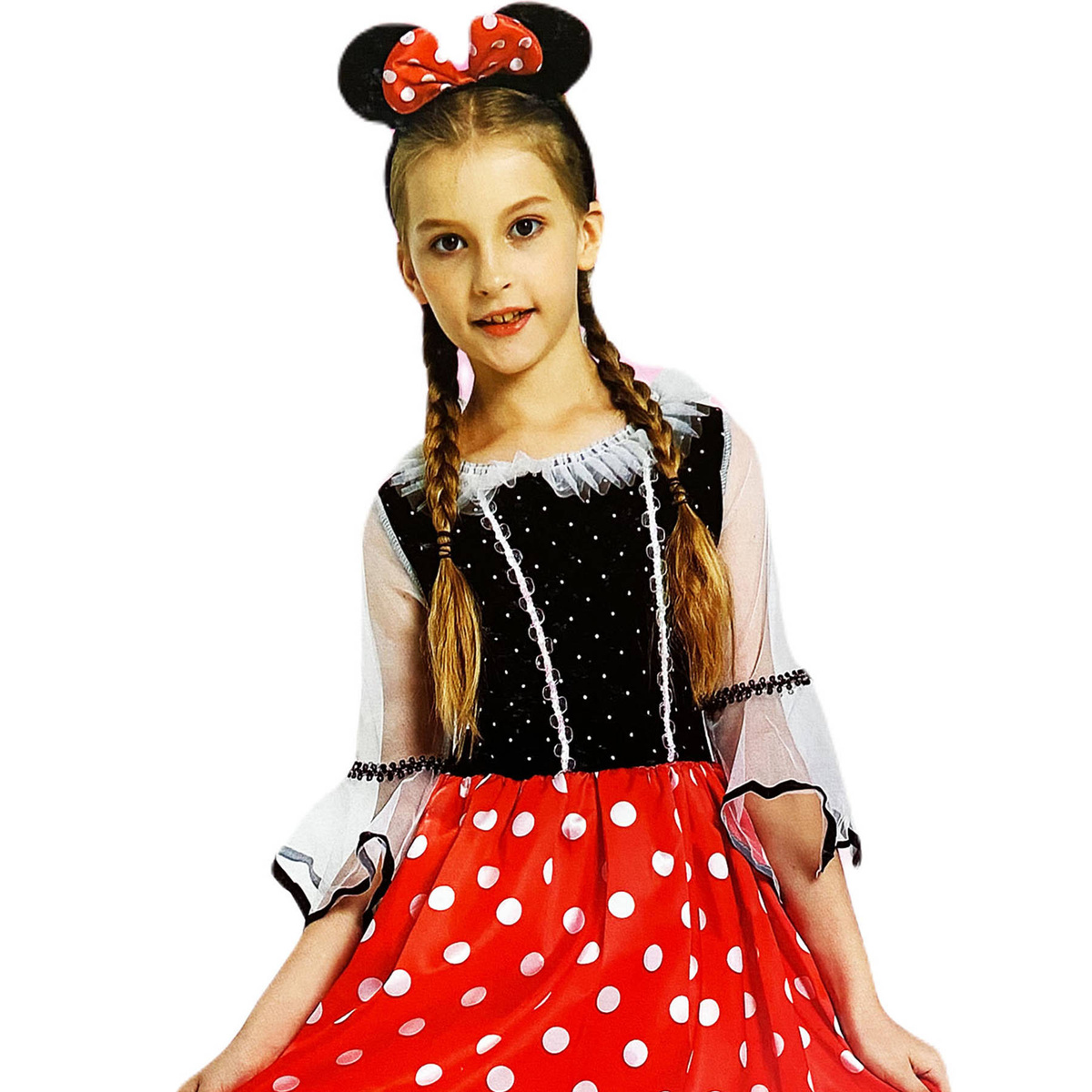 STRÓJ MYSZKA MINNIE USZY OPASKA SUKIENKA 118-126