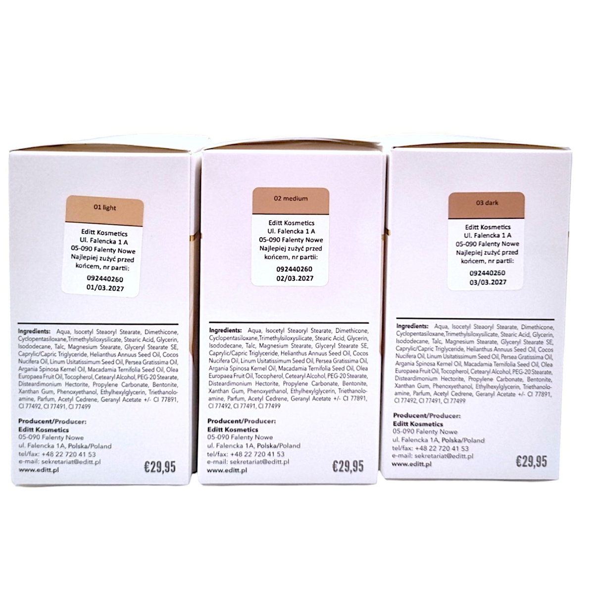 EDITT KREM KOLORYZUJĄCY BB 30g PIELĘGNACJA DELIKATNE KRYCIE LEKKA FORMUŁA