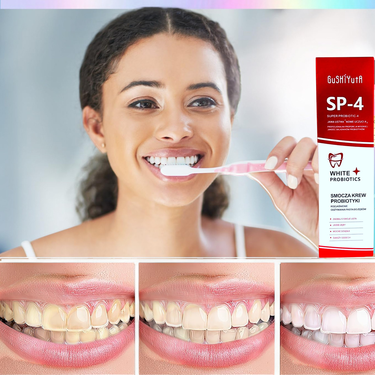 GUSHIYUTA WYBIELAJĄCA PASTA ZE SMOCZĄ KRWIĄ Z PROBIOTYKIEM 100g BEZ FLUORU