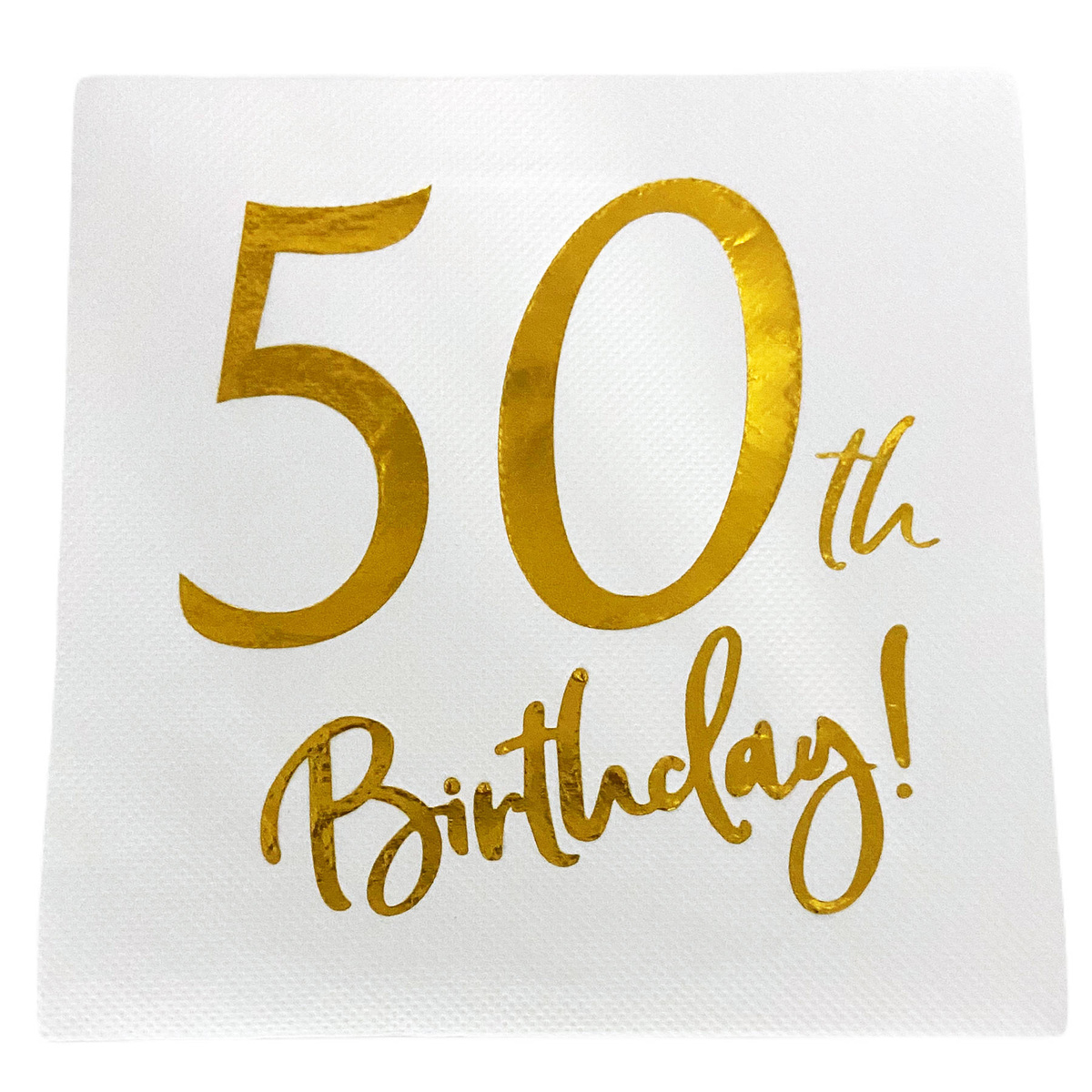 SERWETKI PAPIEROWE NA 50 URODZINY ELEGANCKIE ZŁOTY NAPIS 50-TKA 12szt