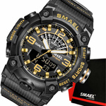 MODNY MĘSKI SPORTOWY ZEGAREK SMAEL STOPER BUDZIK MOCNY WODOODPORNY KOLORY