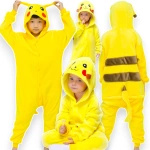 STRÓJ PIKACHU PRZEBRANIE DLA DZIECI POKEMON KOSTIUM PLUSZOWY PIŻAMA r 110CM
