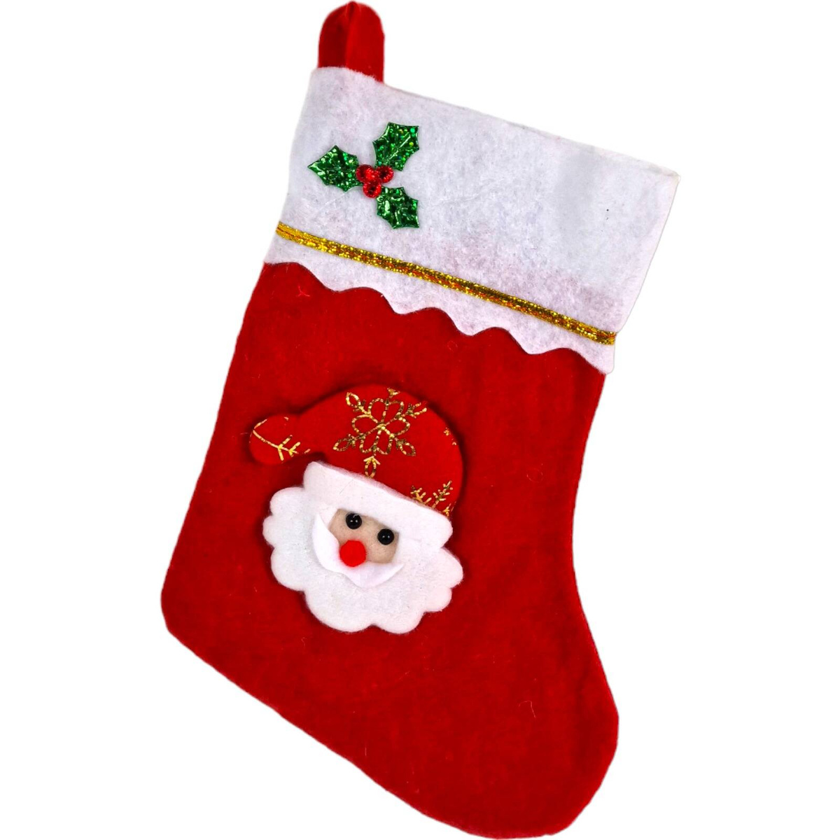 SKARPETA ŚWIĄTECZNA DEKORACYJNA NA PREZENTY KOMINEK MIKOŁAJ BOŻE NARODZENIE