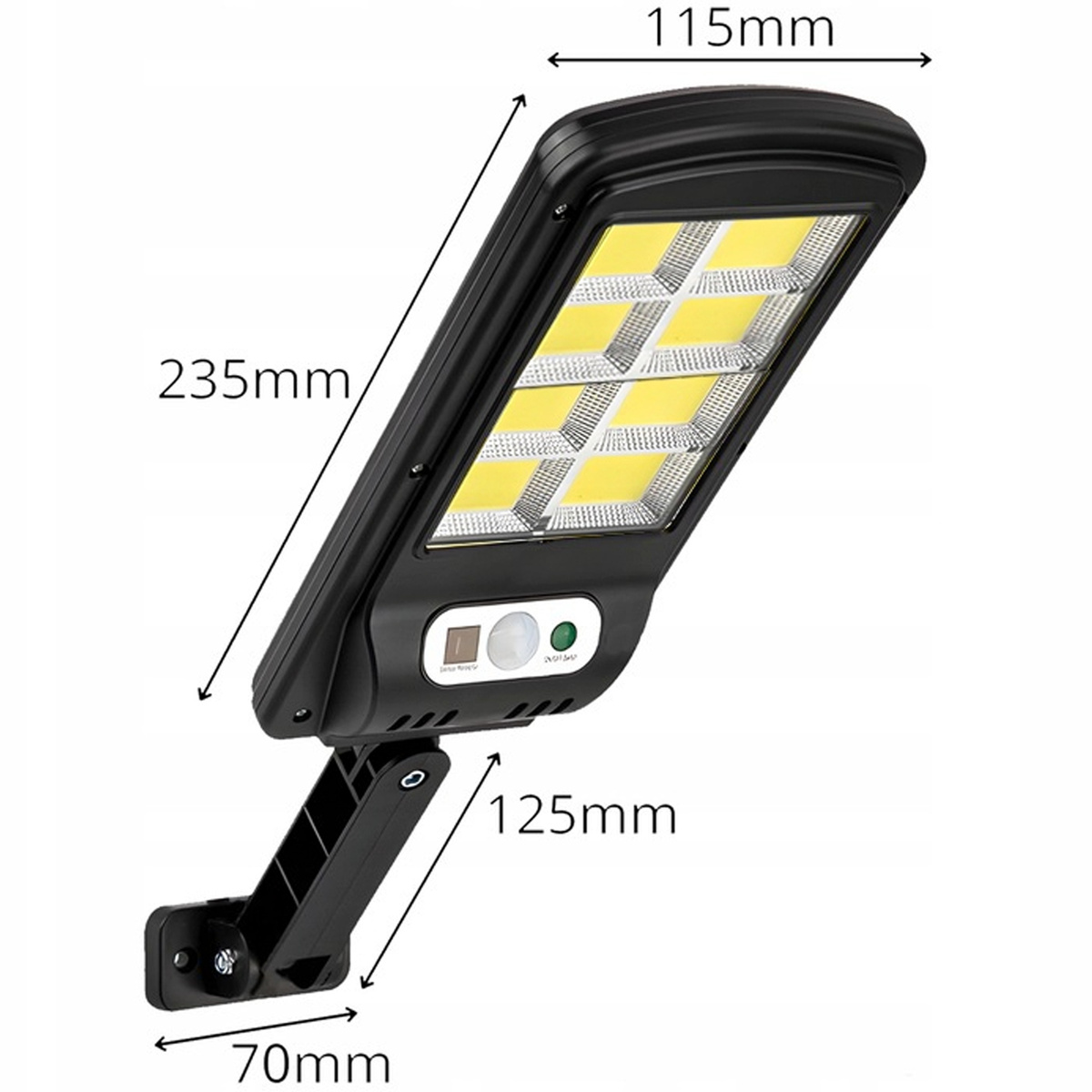 MOCNA LAMPA SOLARNA LED COB ULICZNA CZUJNIK RUCHU ZMIERZCHU Z PILOTEM
