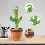 KAKTUS ŚPIEWAJĄCY TAŃCZĄCY WESOŁY ŚWIECI POWTARZA MASKOTKA DLA DZIECKA DUŻY