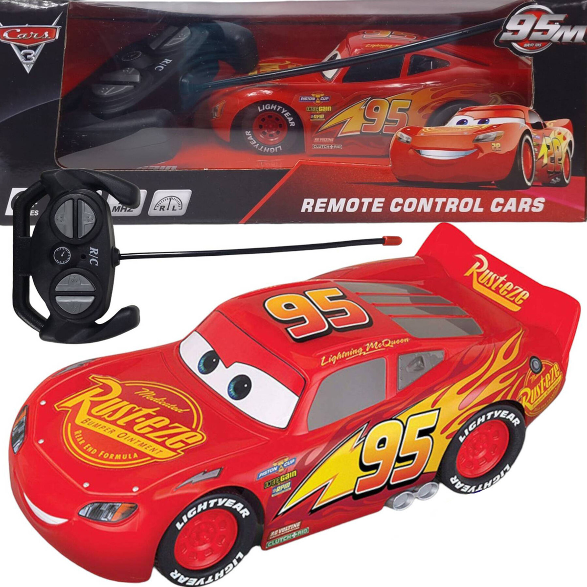 CARS AUTA ZYGZAK McQUEEN RC SAMOCHÓD ZDALNIE STEROWANY NA PILOTA 17CM