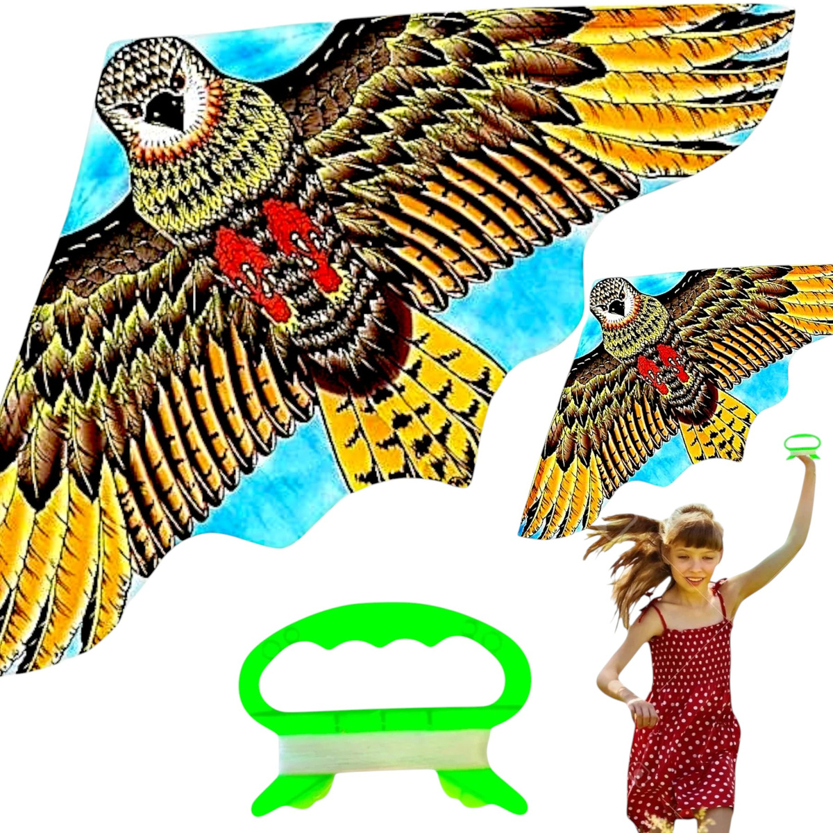 MEGA LATAWIEC ORZEŁ MOCNY DUŻY OGROMNY PTAK XXL 120 CM ODSTRASZACZ PTAKÓW 