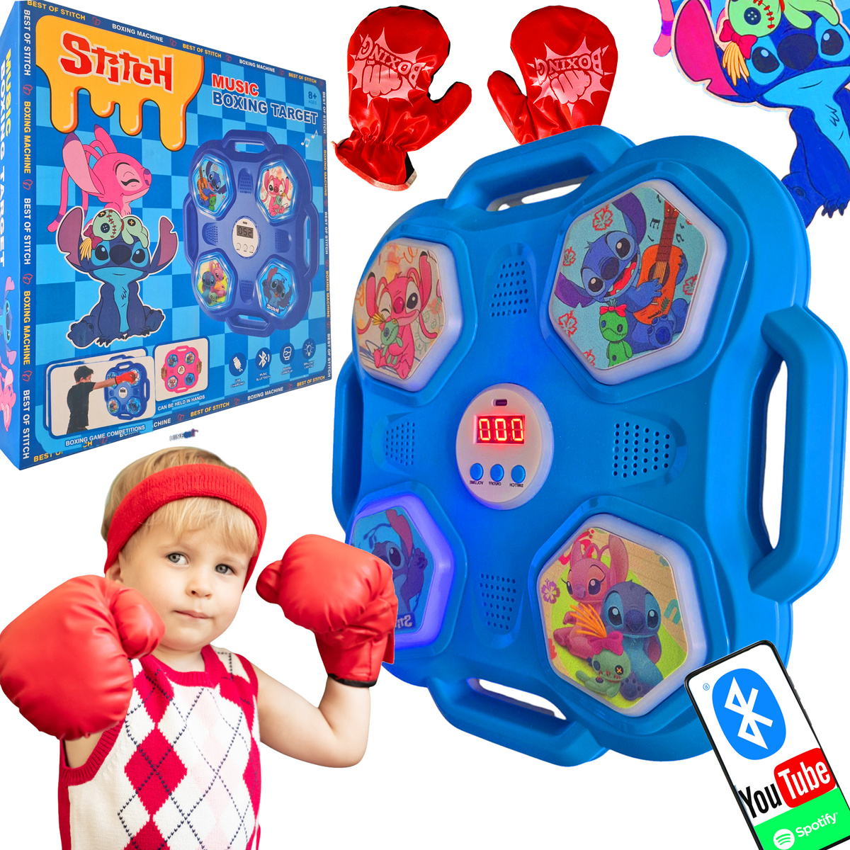 MUSIC BOXING MACHINE TARCZA TRENINGOWA MASZYNA BOKSERSKA BLUETOOTH STITCh