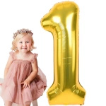 BALON FOLIOWY CYFRA 1 JEDEN ZŁOTY NA URODZINY IMPREZĘ JUBILEUSZ 100cm