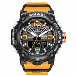 MODNY MĘSKI SPORTOWY ZEGAREK SMAEL STOPER BUDZIK MOCNY WODOODPORNY KOLORY