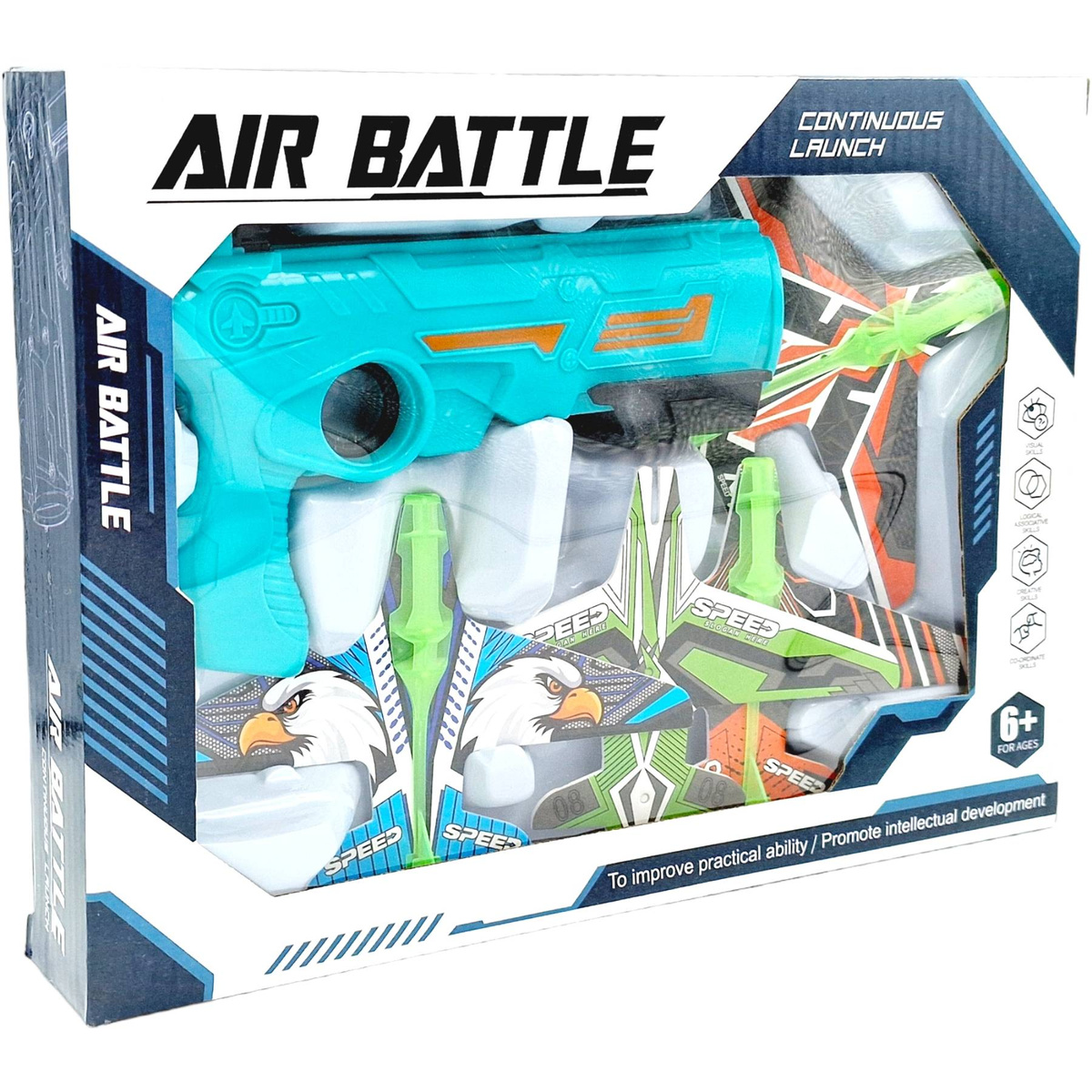 PISTOLET WYRZUTNIA SAMOLOTÓW DUŻY ZASIĘG 4 SAMOLOTY ZESTAW RZUTKA SZYBOWIEC