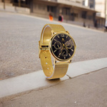 KLASYCZNY ELEGANCKI ZŁOTY ZEGAREK DAMSKI BRANSOLETA PREZENT NA CO DZIEŃ