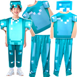 STRÓJ MINECRAFT PRZEBRANIE DLA CHŁOPCA STEVE DIAMENTOWY MASKA KOSTIUM BAL