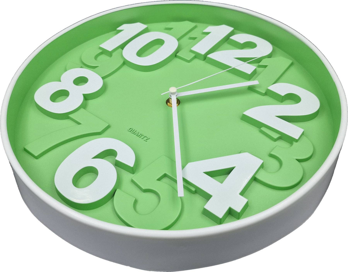 NOWOCZESNY ZEGAR ŚCIENNY W ODCIENI  ZIELENI  NA ŚCIANĘ DUŻY CICHY 30cm