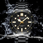 NOWOCZESNY ELEGANCKI ZEGAREK MĘSKI CURREN STAL NIERDZEWNA STYL DIVER KOLORY