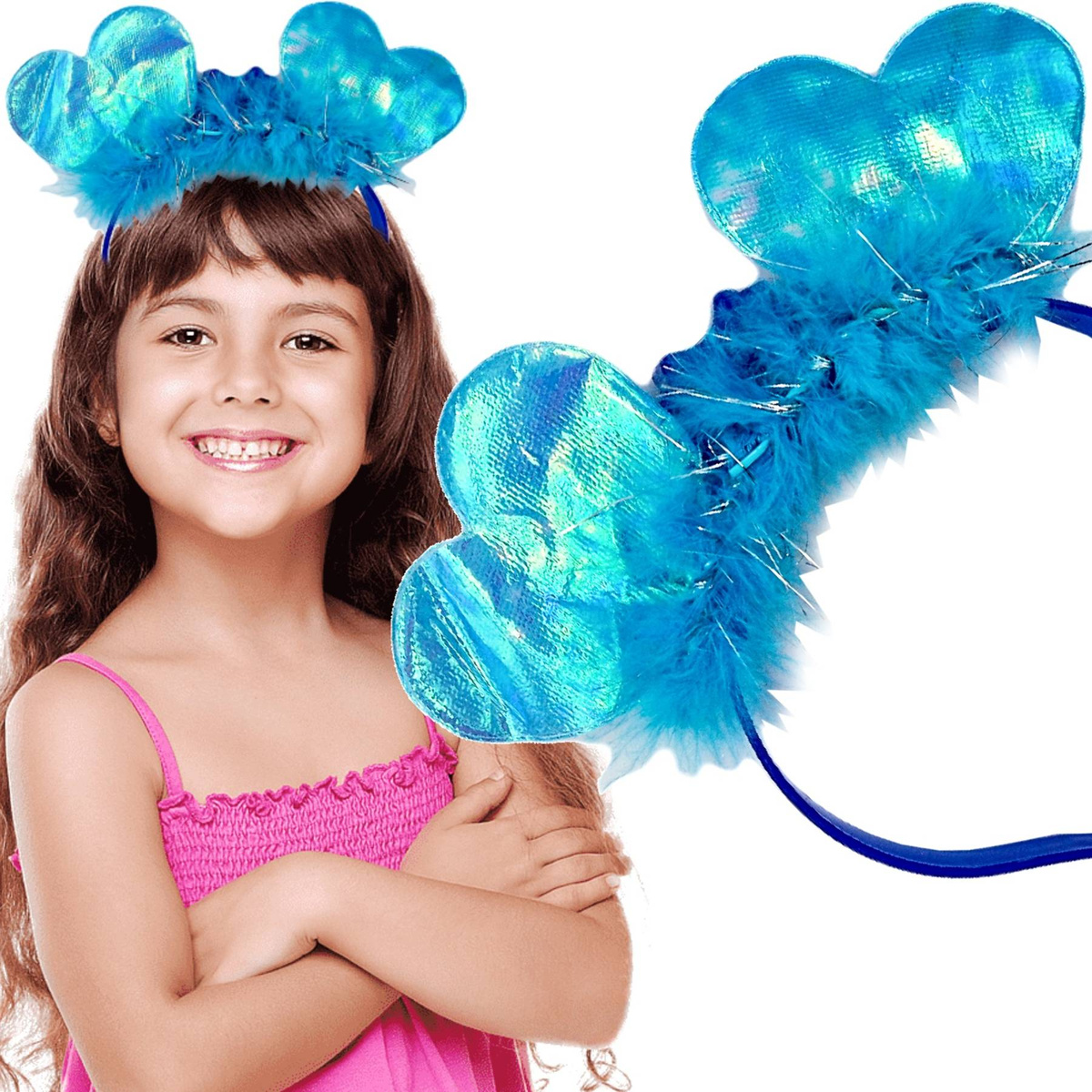  OPASKA NA GŁOWĘ DLA DZIEWCZYNKI KORONA BŁĘKITNA