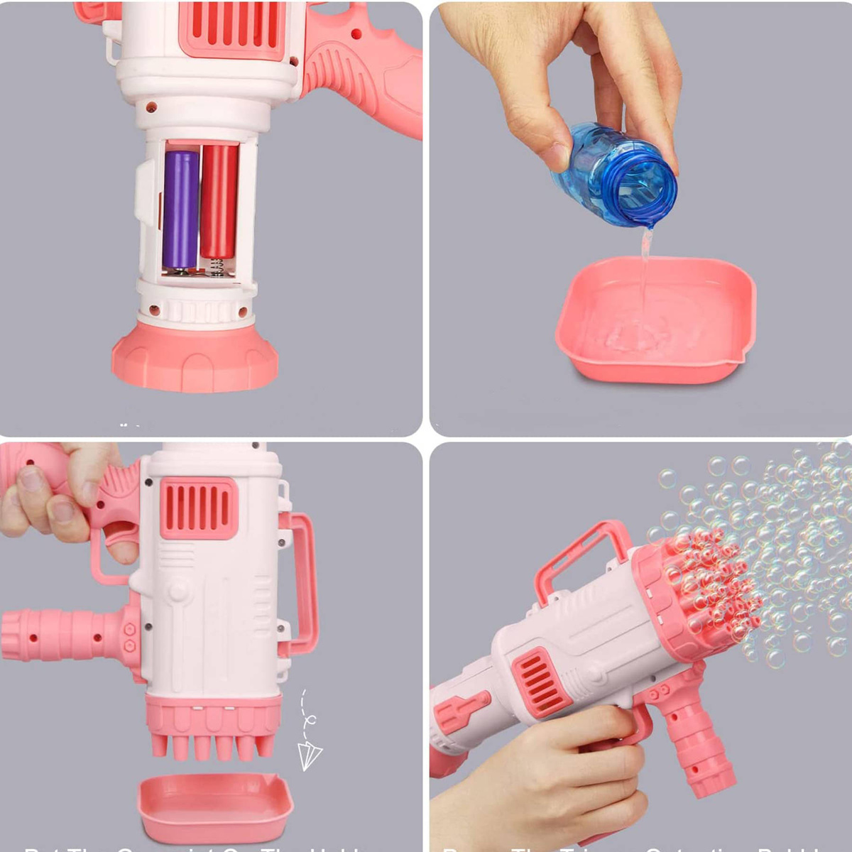 PISTOLET NA BAŃKI MYDLANE MASZYNKA WYRZUTNIA BANIEK MYDLANYCH BAZOOKA PŁYN