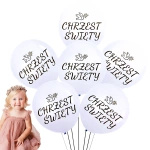 ZESTAW BALONÓW NA CHRZCINY KOLOR BIAŁY 6 SZTUK 25cm BALONY NA CHRZEST