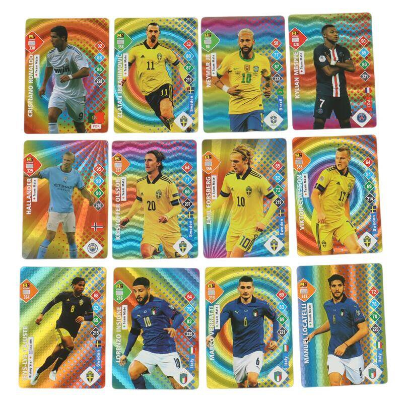 TĘCZOWE KARTY PIŁKARSKIE Z PIŁKARZAMI 55 SZTUK RAINBOW DLA FANÓW FUTBOLU