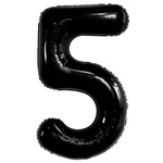 BALON NA 5 URODZINY FOLIOWY CYFRA 5 PIĘĆ CZARNY NA HEL POWIETRZE 100CM