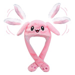 CZAPKA Z RUCHOMYMI USZAMI ŚWIECI ŁAPKI KRÓLIK USZY KRÓLIKA CIEPŁA POLAROWA