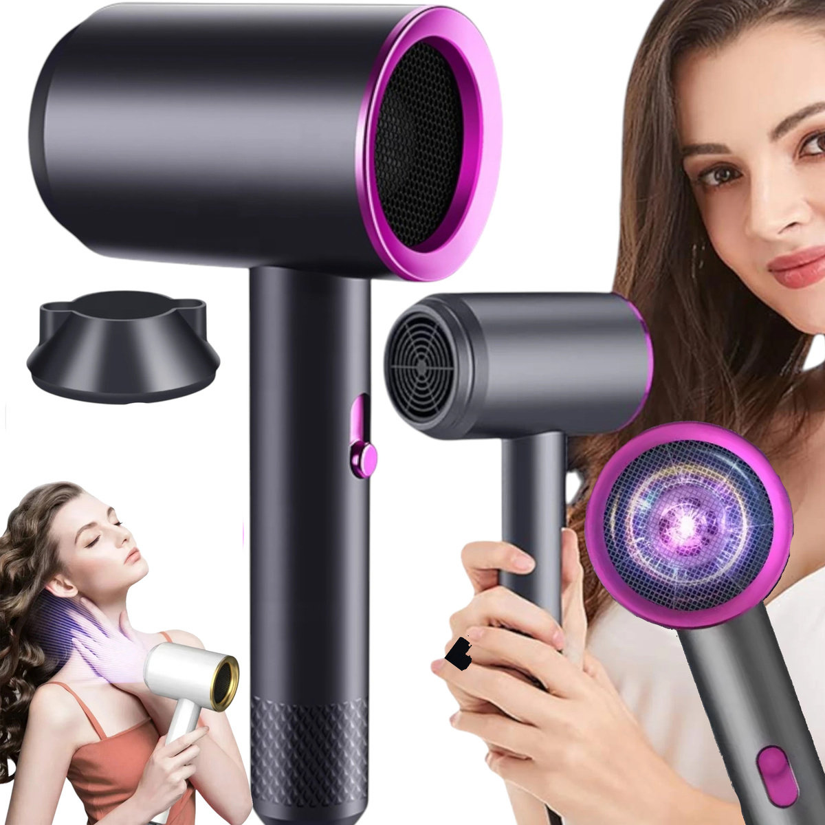 PROFESJONALNA SUSZARKA DO WŁOSÓW KONCENTRATOR JONIZACJA MEGA MOCNA 2000W