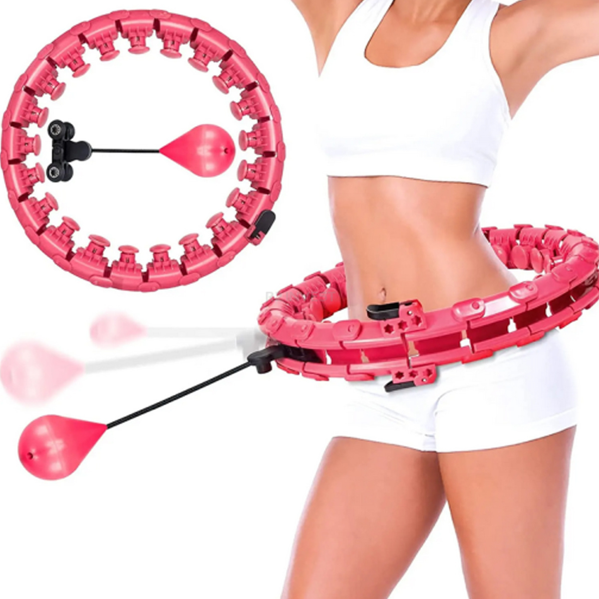 HULA HOP Z OBCIĄŻENIEM WYPUSTKAMI MASAŻ ODCHUDZAJĄCE SMART 24 SEKCJE 50-107