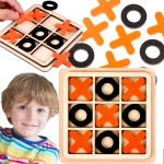 GRA KÓŁKO I KRZYŻYK DREWNIANA DLA DZIECI I DOROSŁYCH LOGICZNA UKŁADANKA