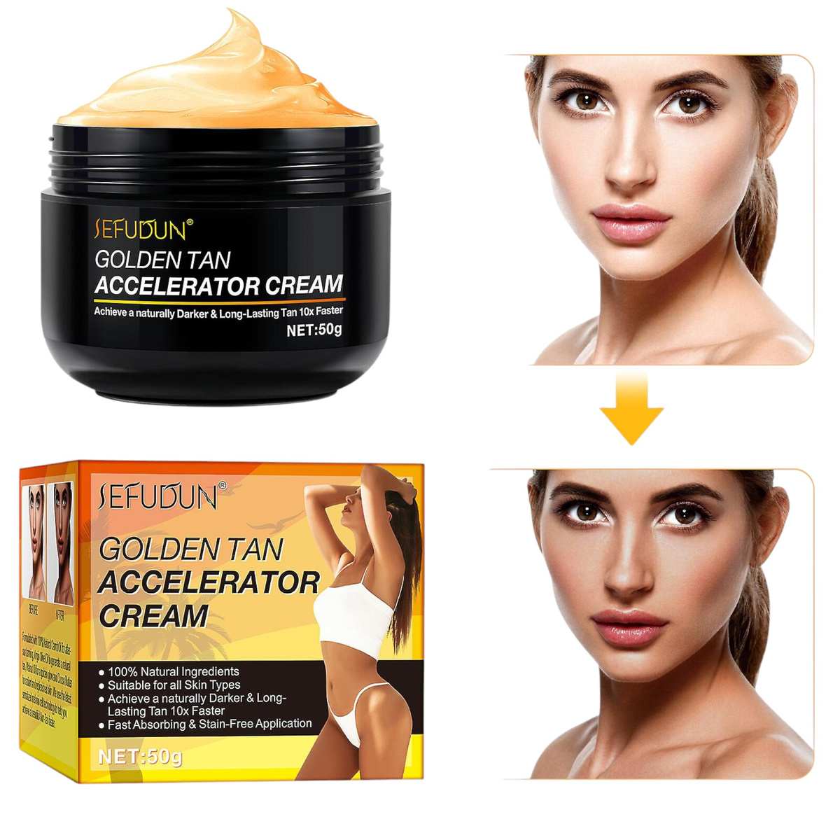 SEFUDUN KREM PRZYŚPIESZAJĄCY OPALANIE 100g NATURALNA I GŁĘBOKA OPALENIZNA